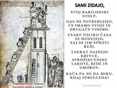 SAMI ZIDAJO SVOJ BABILONSKI STOLP