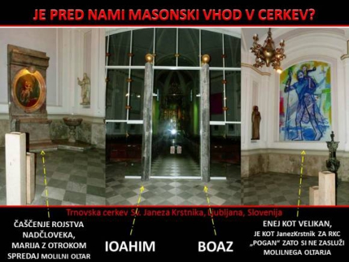 Masonski vhod? Trnovska cerkev Sv. Janeza Krstnika, Ljubljana, Slovenija