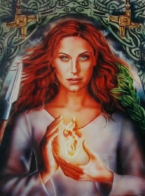 Boginja Brigid drži v rokah duhovni plamen, ki je plamen naše duše, naše svetlobno sebstvo, ki prenaša modrosti iz življenja v življenje in je vse višje na božanski spirali. 