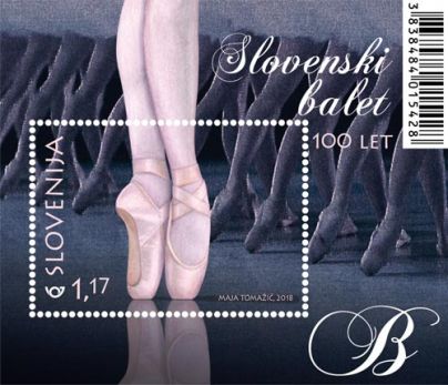 
				Baletna znamka Pošte Slovenije oblikovalke Maje Tomažič.<br>
			