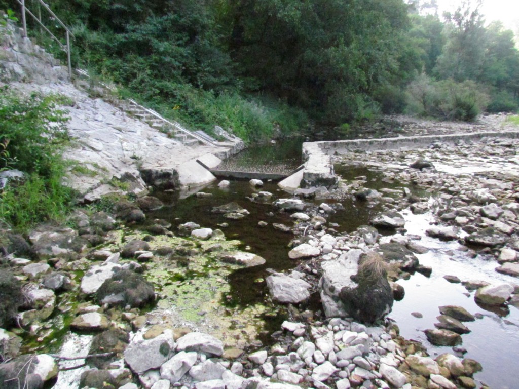 				Slika 7: Sušni pretok reke Reke v Škocjanu 7. avgusta 2012			