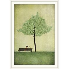 Great Big Canvas 'The Cherry Tree - Summer' Majali Art Painting Print Format: White Frame, Size: 44