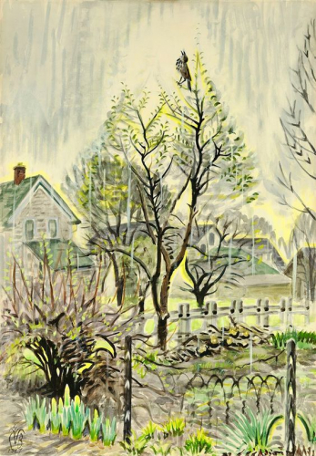 Birdsong in the Rain' by Charles Burchfield, 1947
