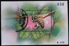 Giant Honey Bee Postage Stamp Mini Sheet // Thailand 2000 | Etsy