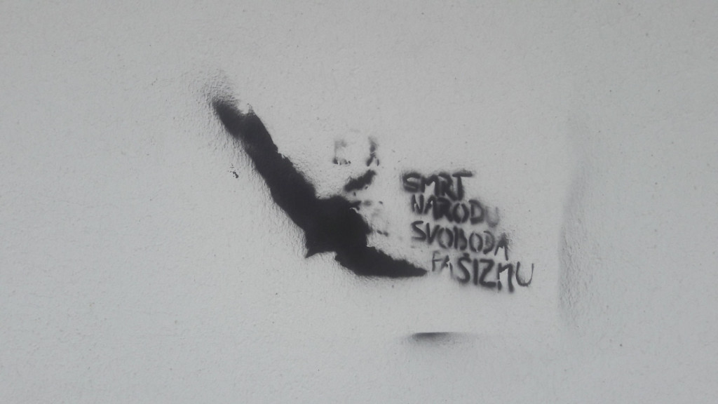 				Leto 2020 grafiti s sovražno vsebino v Beltincih, botri prav gotovo iz vrst pripadnikov tamkajšnje anarhistične in utralevičarske Ambasade Štefan Kovač Marko			