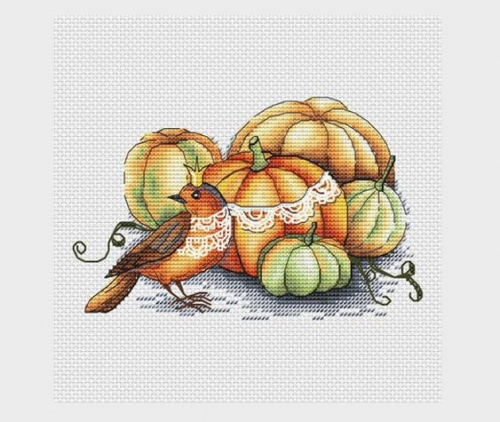 Autumn pumpkin cross stitch pattern pumpkins cross stitch pattern small orange bird cross stitch nic