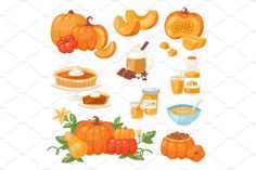 Pumpkin food vector soup, cake, pie meals organic healthy autumn food delicious harvest time seasona pumpkin illustration , #AD, #pie#cake#organic#meals #Ad