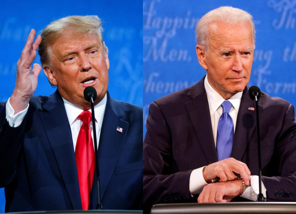 				Kdo bo zmagal: aktualni predsednik, republikanec Donald Trump ali demokrat Joe Biden?			