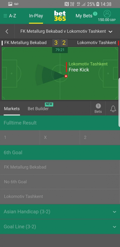 Stave v živo na BET365