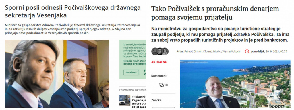 
				Novinarja Primož Cirman in Vesna Vuković, sta leta 2015 v Dnevniku, sedaj v Necenzuriranem razkrila modus operandi poslovne prakse Petra Vesenjaka. (Foto: Posnetek zaslona- Dnevnik, Necenzurirano)			