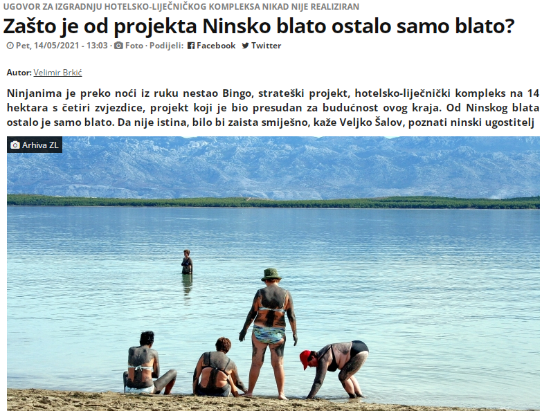 
				Projekt Ninsko blato, v katerem je sodeloval v glavni vlogi Peter Vesenjak. (Foto: Posnetek zaslona-Zadarski list)			
