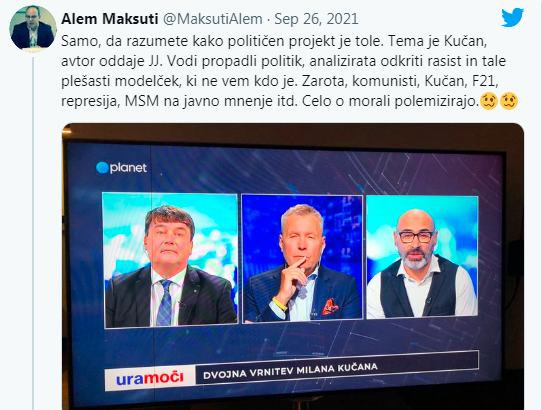 
				Nova žaljiva vsebina tvita Alema Maksutija. (Foto: Posnetek zaslona)			