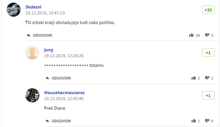 
				Kako je uporabnik med komentarji že decembra 2019 razkril, da je Diana Hrlaković osrednja nit delovanja med slovensko in srbsko podružnico Kavačkoga klana. (Foto: Posnetek zaslona- 24ur)			