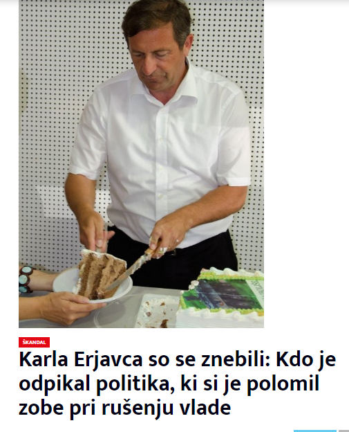 
				Naslovnica Škandal24, ki razkriva, da je Karl Erjavec izgubil službo v Iskratelu. Sodelovanje je z njim prekinil Robert Kuzmič. (Foto: Posnetek zaslona- Škandal24)			