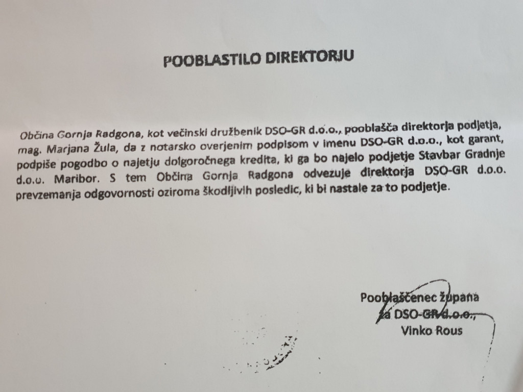 				Pooblastilo občine G. Radgona direktorju DSO Marjanu Žuli			
