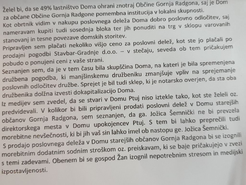 				Ponudba Betonarne Tivadar za odkup 49% lastniškega deleža Pramaga v DSO G. Radgona			