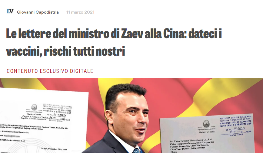 				Naslovnica italijanskega medija La Verita o Zaevih škandalih. Vse to politično brani Tanja Fajon. (Foto: Posnetek zaslona-La Verita)			