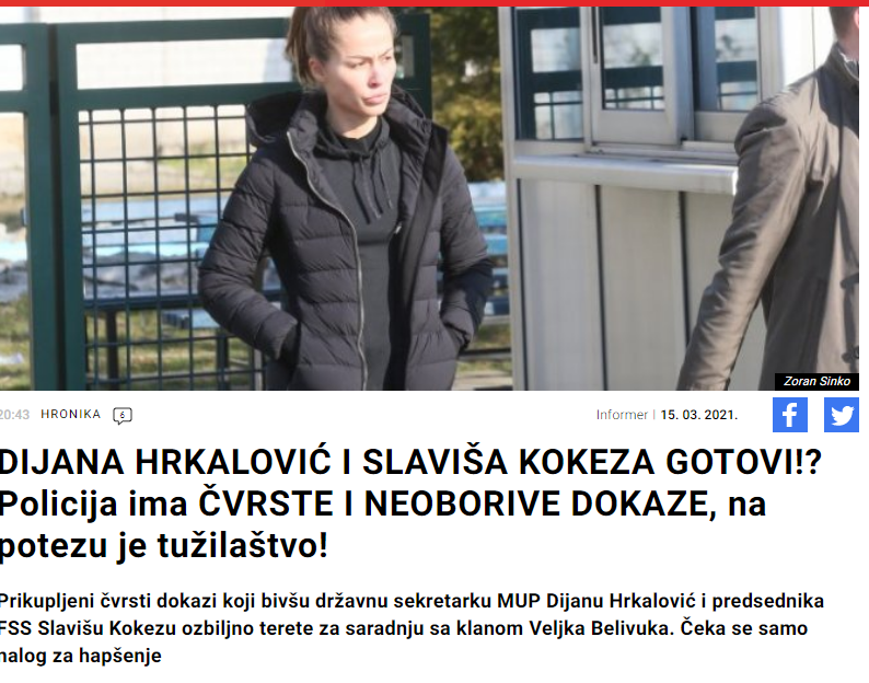 				Osrednja vez med slovensko celico in osrednjo črnogorsko združbo Kavaški klan je bila Dijana Hrlaković. (Foto: Posnetek zaslona-Informer)			