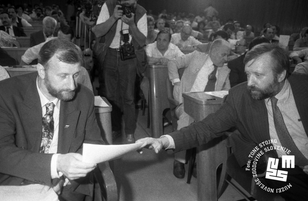 Dušan Plut in Dimitrij Rupel, dve politični figuri, ki sta veliko prispevali k zlomu Demosove koalicije