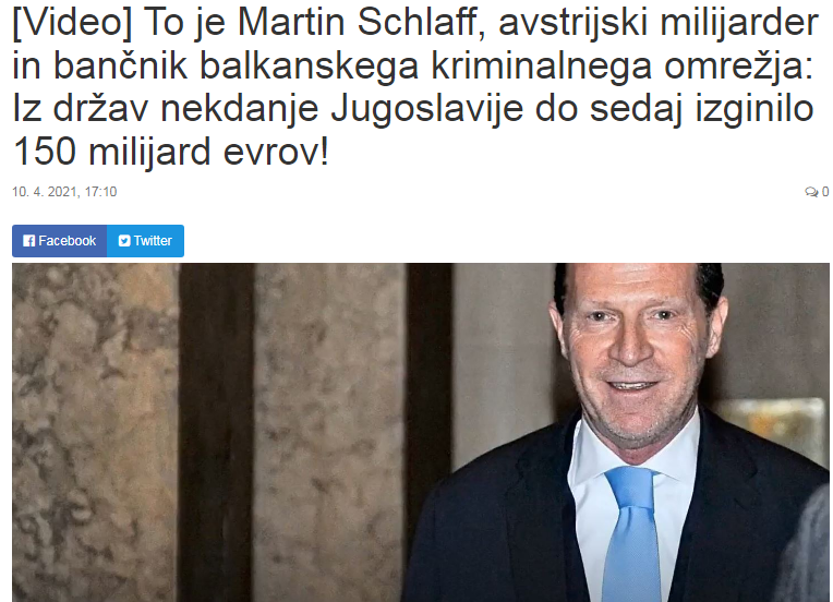 
				Novinar Luka Perš je že za Novo24tv razkril balkansko kriminalno poslovno omrežje pod vodstvom avstrijskega poslovneža Martina Schlaffa. (Foto: Posnetek zaslona- Nova24tv)			