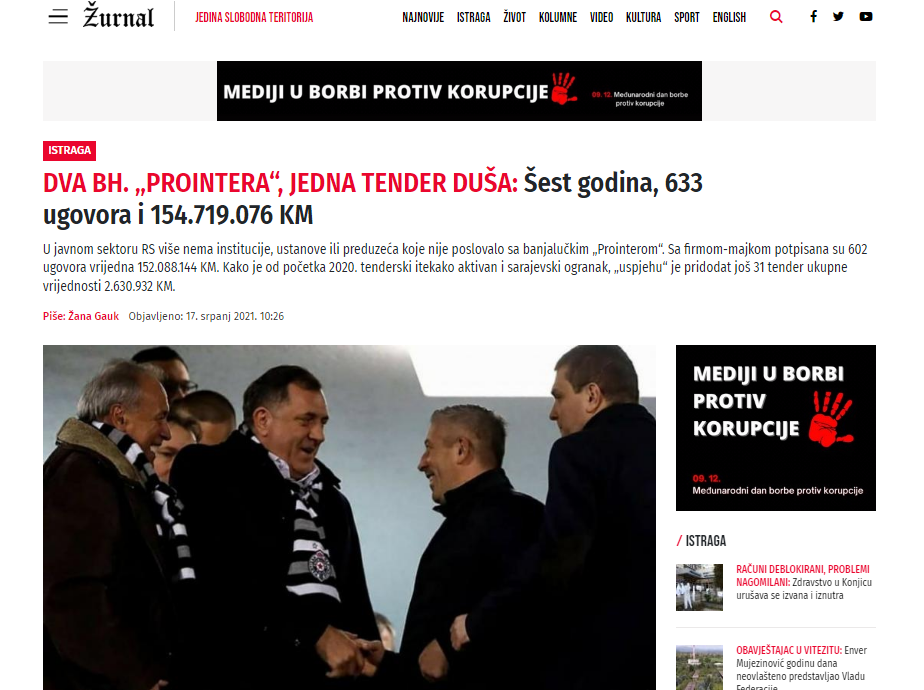 
				Naslovnica medija Žurnal, ki je razkril afero s poslovanjem podjeta Prointer v lasti Slaviše Kokeze. (Foto: Posnetek zaslona-Žurnal)			