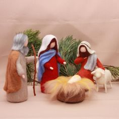Needle felted Nativity Set Christmas Holy family Mary | Etsy