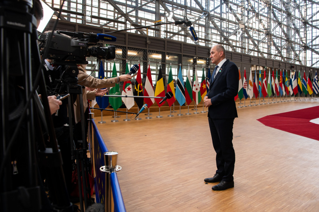 				Predsednik vlade Janez Janša na neformalnem zasedanju Evropskega sveta v Bruslju | Avtor Kabinet predsednika vlade			