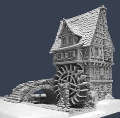 This contains an image of: Watermill