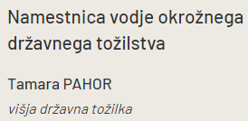 
				Tamara Pahor je namestnica vodje okrožnega državnega tožilstva v Kopru. (Foto: SDT Koper)			